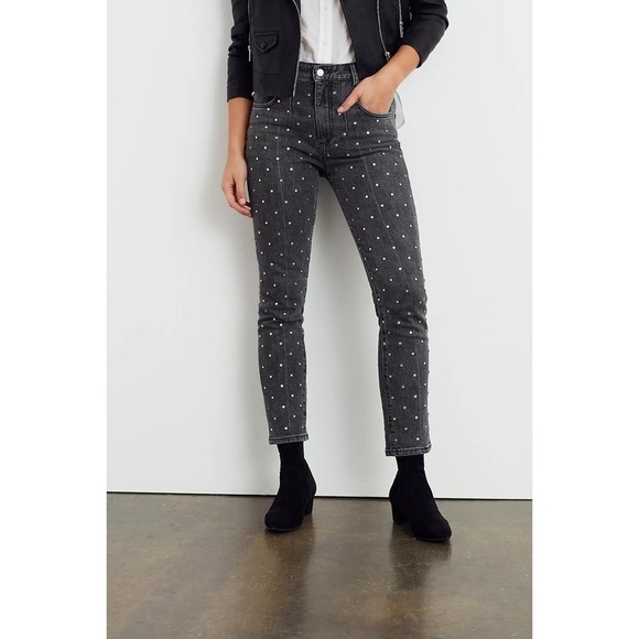 NWT Anthropologie Pilcro Ultra High-Rise Beaded Straight Jeans - Picture 2 of 11